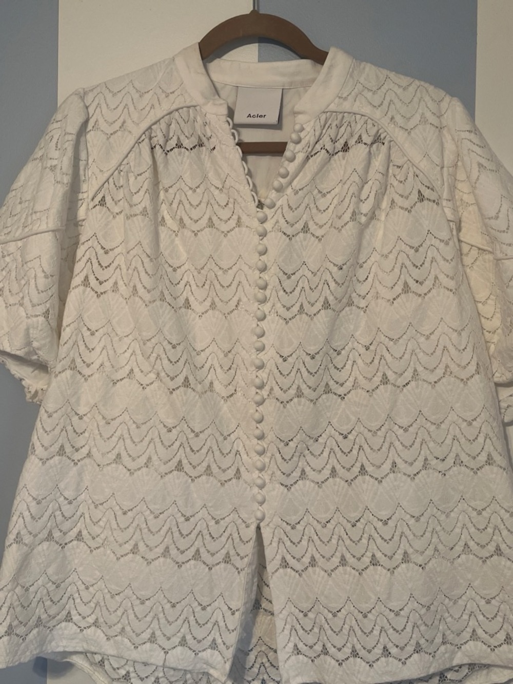 Acler Stapleton Lace Button-Front Blouse